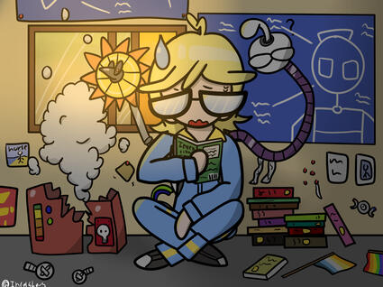 Example of a fullbody piece with a full scene background